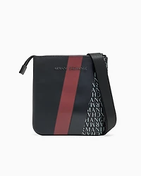 Monogram and Stripe Flat Shoulder Bag