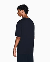 Armani Exchange - Regular fit T-shirt with embroidered logo, Man, Navy Blue, Size: