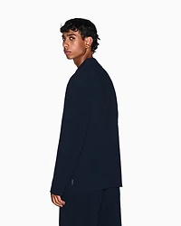 Armani Exchange - Stretch seersucker jacket, Man, Navy Blue, Size: