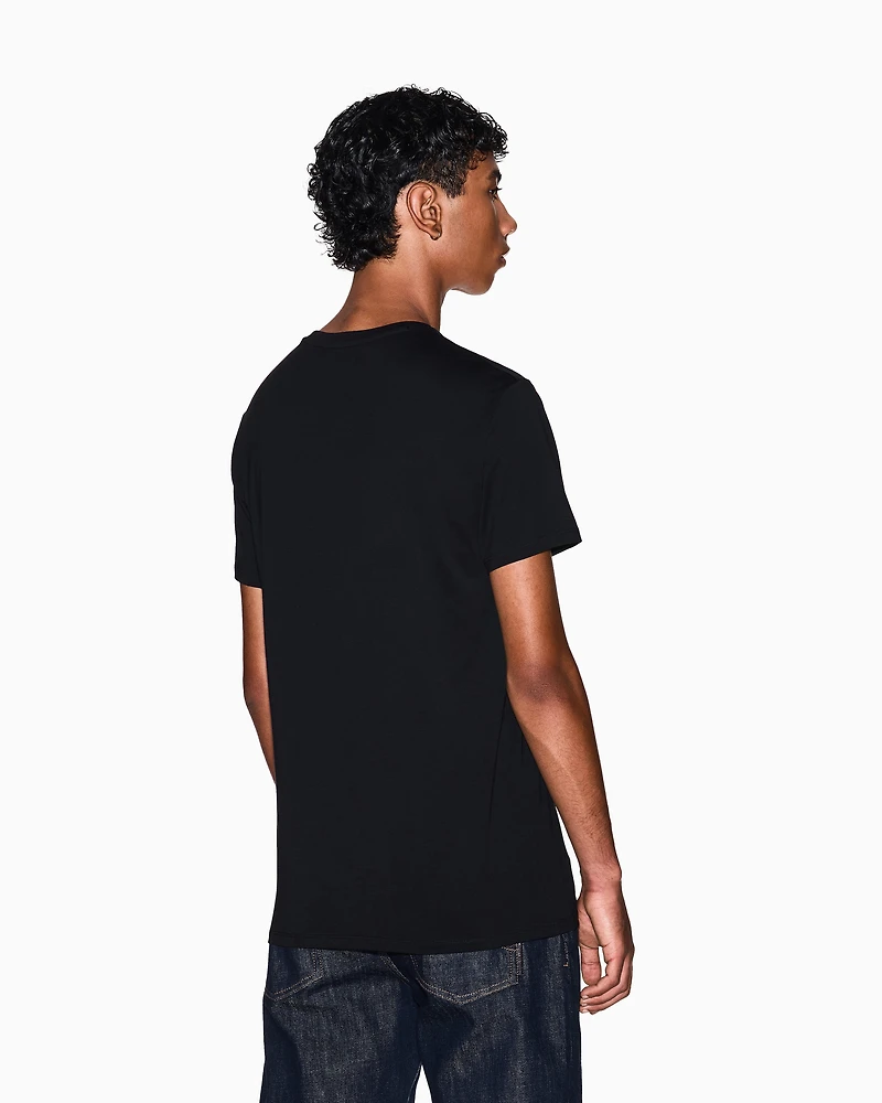Armani Exchange - Slim fit Pima cotton T-shirt, Man, Black, Size: