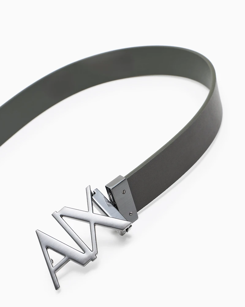 Armani Exchange - Double-sided leather belt, Man, Green, Size: