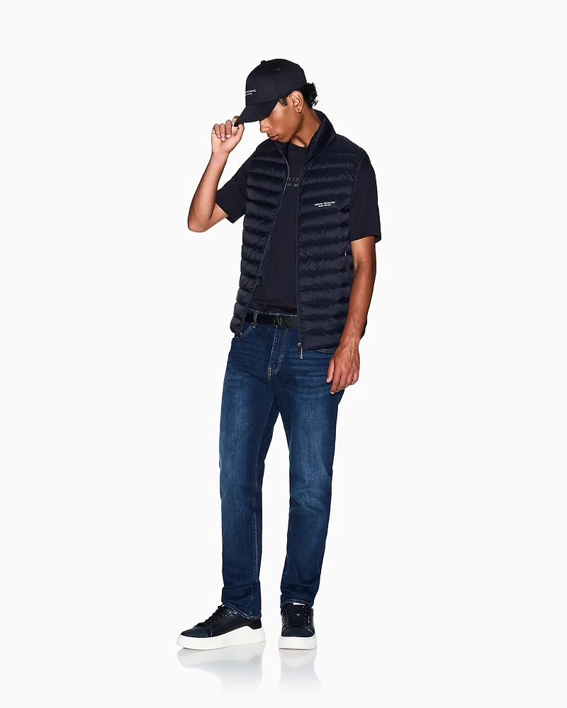 Armani Exchange - Regular fit T-shirt with logo, Man, Navy Blue, Size: