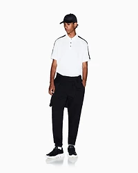 Armani Exchange - Jogger Pants Logo Stripes, Man, Black, Size: