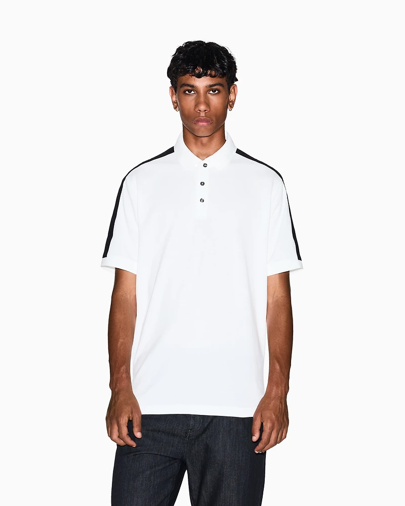 Armani Exchange - Regular fit polo with contrasting tape, Man, White, Size: