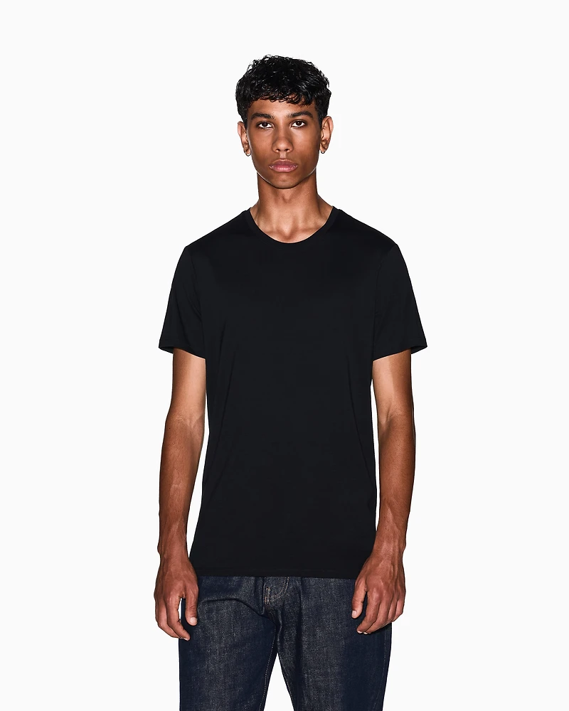 Armani Exchange - Slim fit Pima cotton T-shirt, Man, Black, Size:
