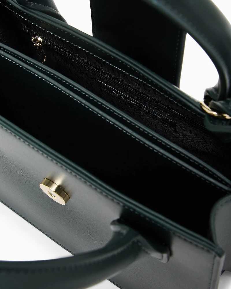 Armani Exchange - ASV Small Trapeze Handbag, Woman, Green, Size: TU