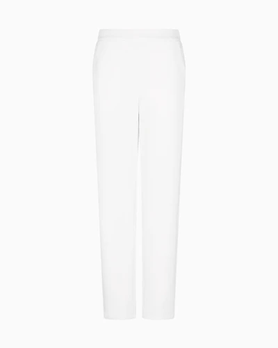 Emporio Armani - ASV Valentine’s Day capsule collection double-jersey trousers, Woman, White, Size: