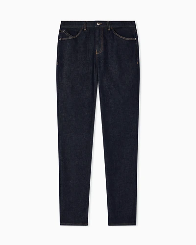 Emporio Armani - J18 high-rise skinny-leg jeans comfort mercerised denim, Woman, Blue, Size: