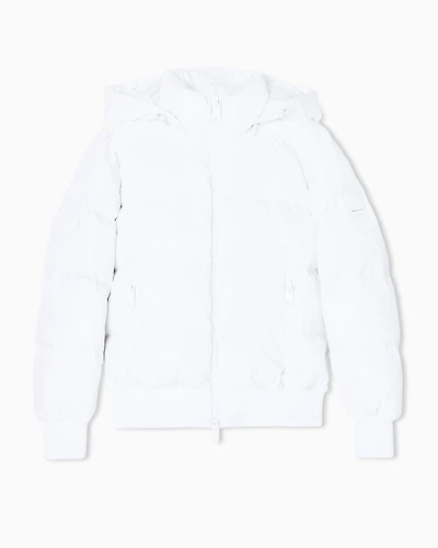 Armani Exchange - Quilted hooded down jacket, Woman, White, Size:
