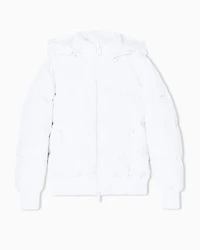 Armani Exchange - Quilted hooded down jacket, Woman, White, Size: