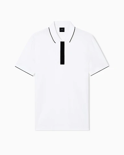Armani Exchange - Slim fit polo with button insert, Man, White, Size:
