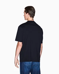 Armani Exchange - Regular fit T-shirt with pocket and logo, Man, Navy Blue, Size: