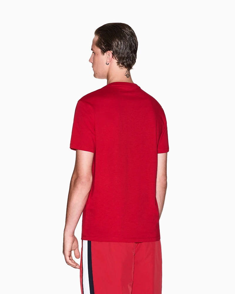 Armani Exchange - Slim fit jersey T-shirt with logo, Man, Red, Size: