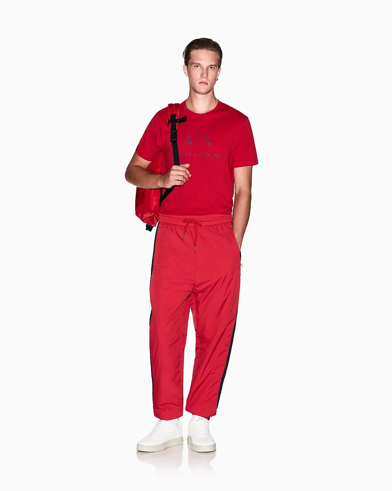 Armani Exchange - Slim fit jersey T-shirt with logo, Man, Red, Size: