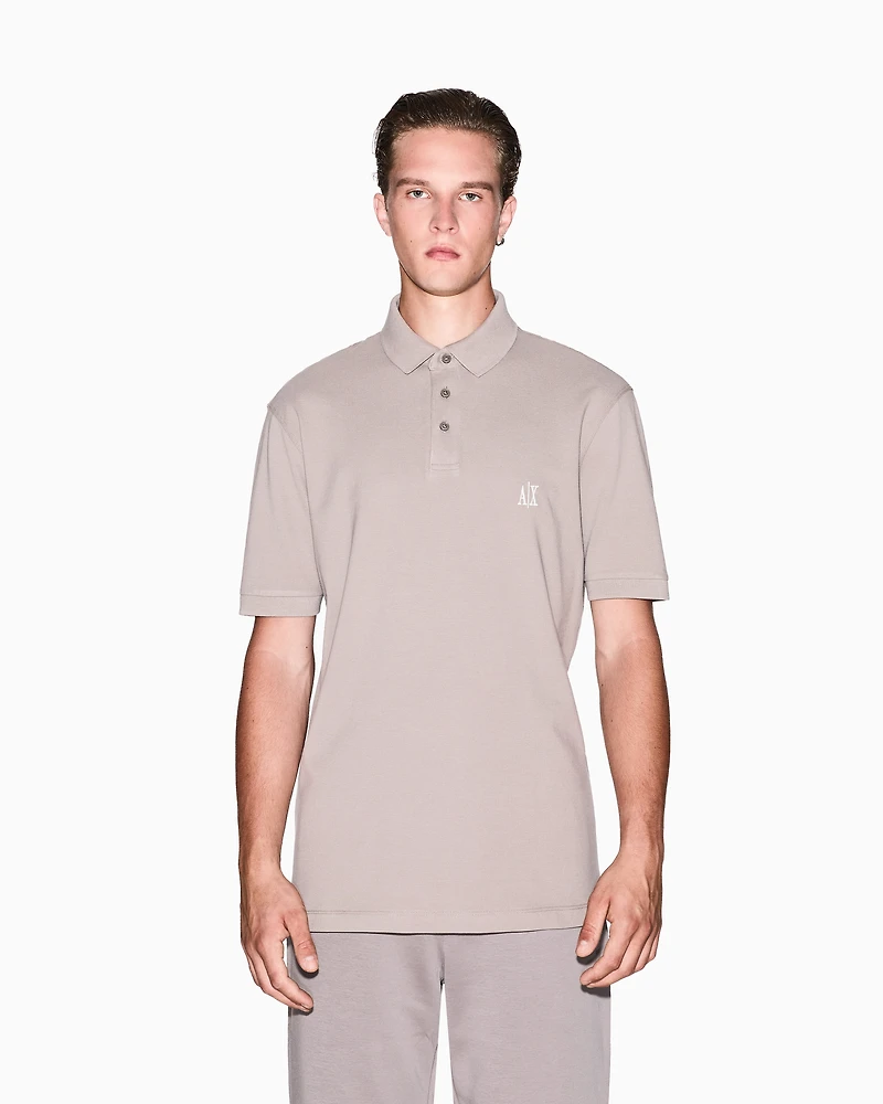 Regular fit cotton polo with logo