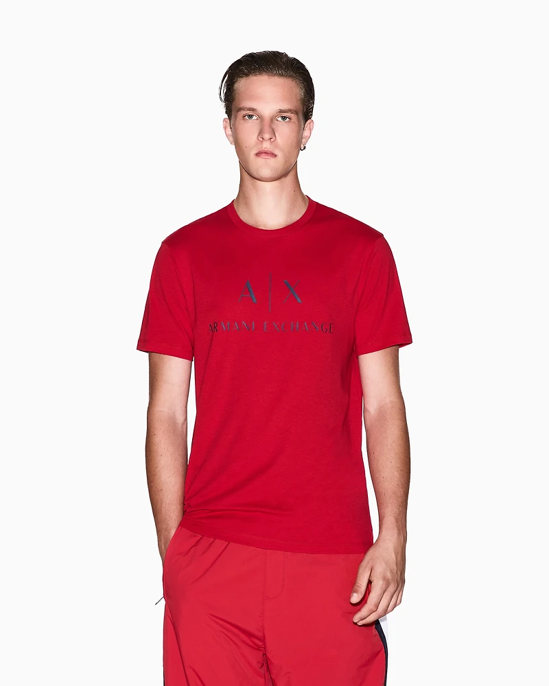 Armani Exchange - Slim fit jersey T-shirt with logo, Man, Red, Size: