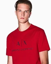 Armani Exchange - Slim fit jersey T-shirt with logo, Man, Red, Size: