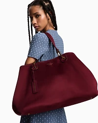 Emporio Armani - Faux suede large MyEA shopper bag, Woman, Red, Size: TU