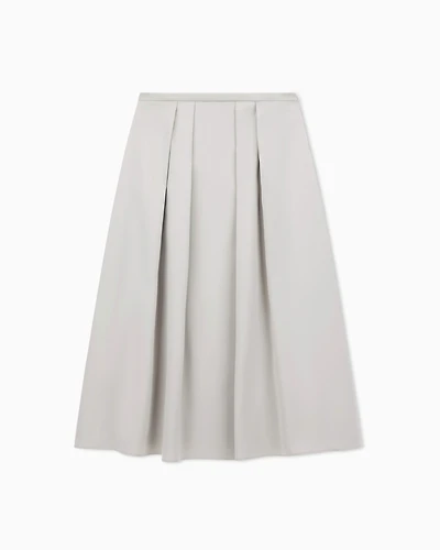 Emporio Armani - Valentine’s Day capsule collection satin crêpe pleated skirt, Woman, Grey, Size: