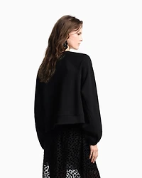 Emporio Armani - ASV French terry sweatshirt with logo, Woman, Black, Size: