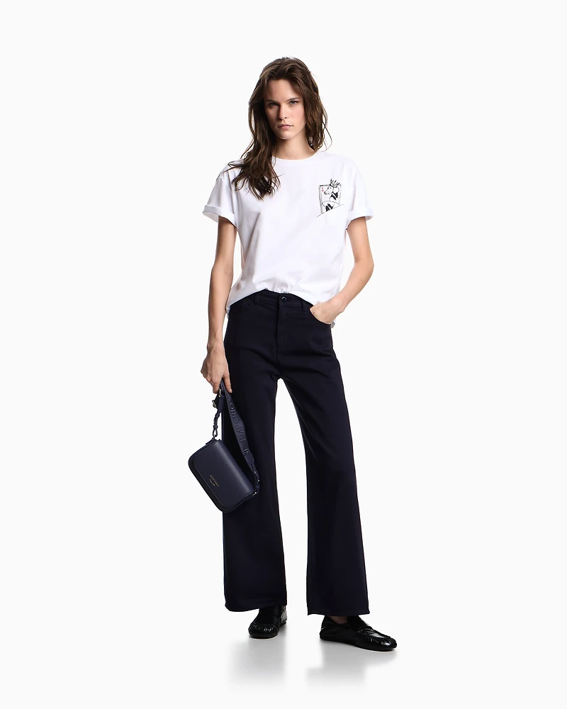 Emporio Armani - ASV We Love Dogs #28 organic-jersey T-shirt, Woman, White, Size: