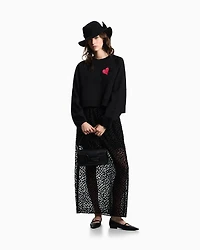 Emporio Armani - ASV French terry sweatshirt with logo, Woman, Black, Size: