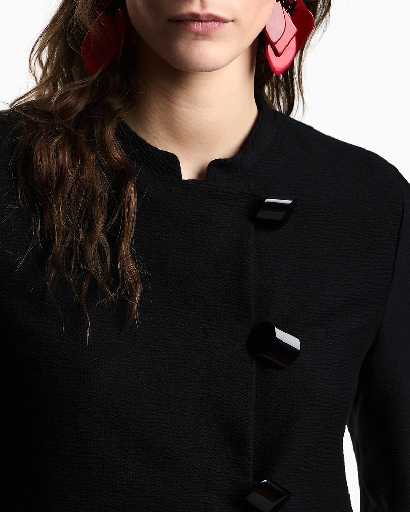 Emporio Armani - Embossed, textured jersey jacket, Woman, Black, Size: