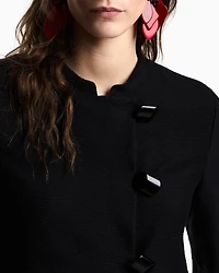 Emporio Armani - Embossed, textured jersey jacket, Woman, Black, Size: