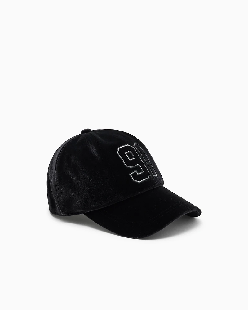 Velvet peaked hat