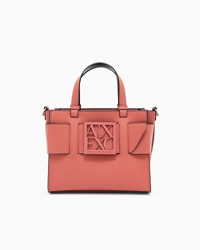 Armani Exchange - Medium tote bag with double handles and shoulder strap, Woman, Pink, Size: TU