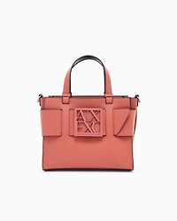 Armani Exchange - Medium tote bag with double handles and shoulder strap, Woman, Pink, Size: TU