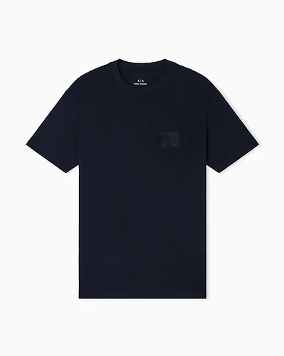 Armani Exchange - Regular fit T-shirt with patch, Man, Navy Blue, Size: