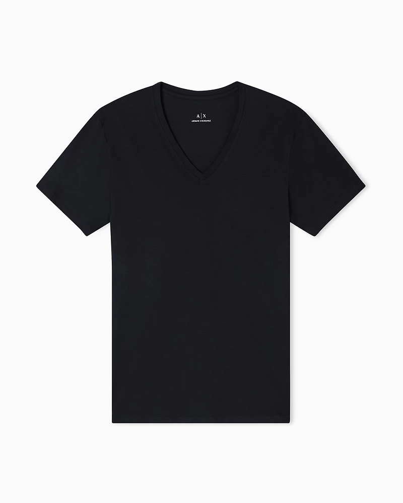 Armani Exchange - Slim fit T-shirt Pima cotton jersey, Man, Black, Size: