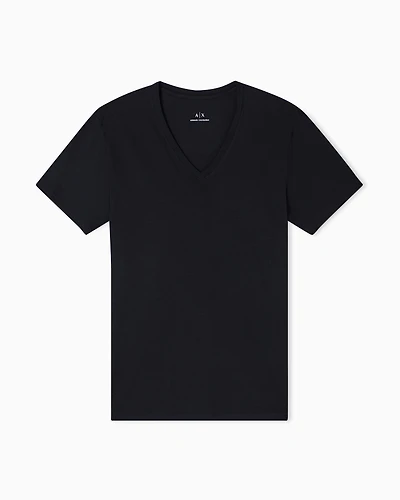 Armani Exchange - Slim fit T-shirt Pima cotton jersey, Man, Black, Size:
