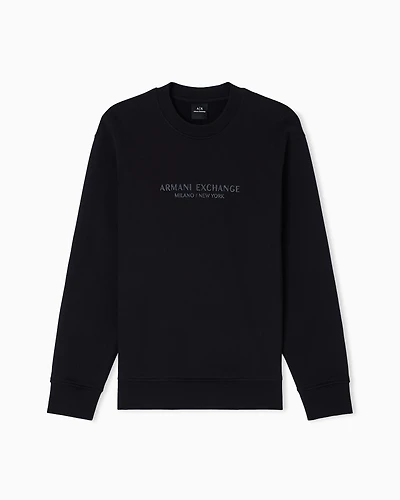 Armani Exchange - Crewneck sweatshirt with tone logo, Man, Black, Size: