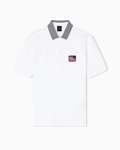 Armani Exchange - Regular fit jersey polo shirt, Man, White, Size: