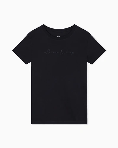 Armani Exchange - Regular fit jersey t-shirt, Woman, Black, Size: