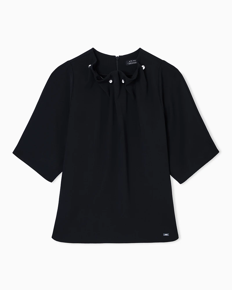 Armani Exchange - Blouses, Woman, Black, Size:
