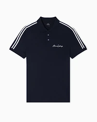 Armani Exchange - Regular fit polo shirt with Signature Logo, Man, Navy Blue, Size: