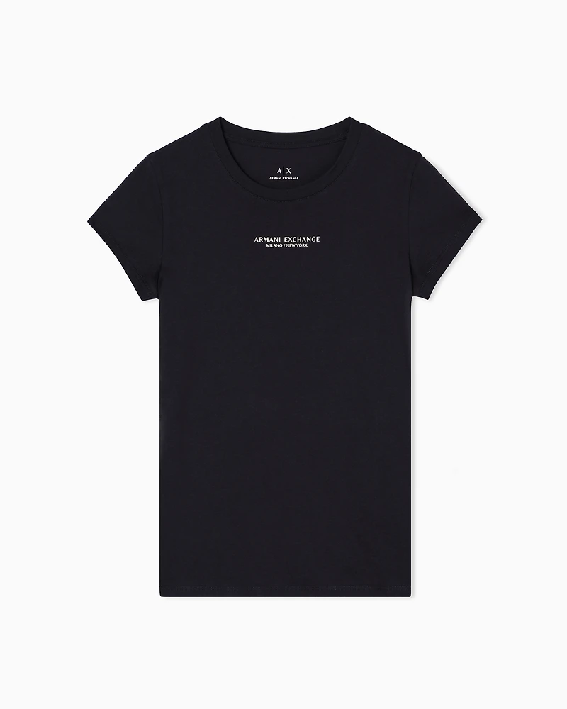 Armani Exchange - Slim Fit T-Shirts, Woman, Black, Size: