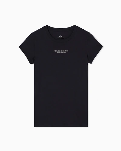 Armani Exchange - Slim Fit T-Shirts, Woman, Black, Size: