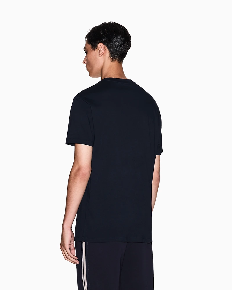 Armani Exchange - Regular fit T-shirt with patch, Man, Navy Blue, Size: