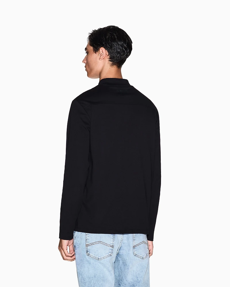 Armani Exchange - Long-sleeved T-shirt with high neck, Man, Black, Size: