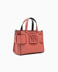 Armani Exchange - Medium tote bag with double handles and shoulder strap, Woman, Pink, Size: TU