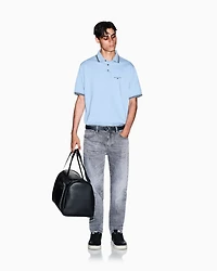 Regular fit cotton jersey polo shirt