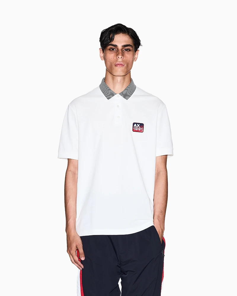 Armani Exchange - Regular fit jersey polo shirt, Man, White, Size: