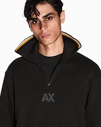 Armani Exchange - Half-zip sweatshirt with logo, Man, Brown, Size: