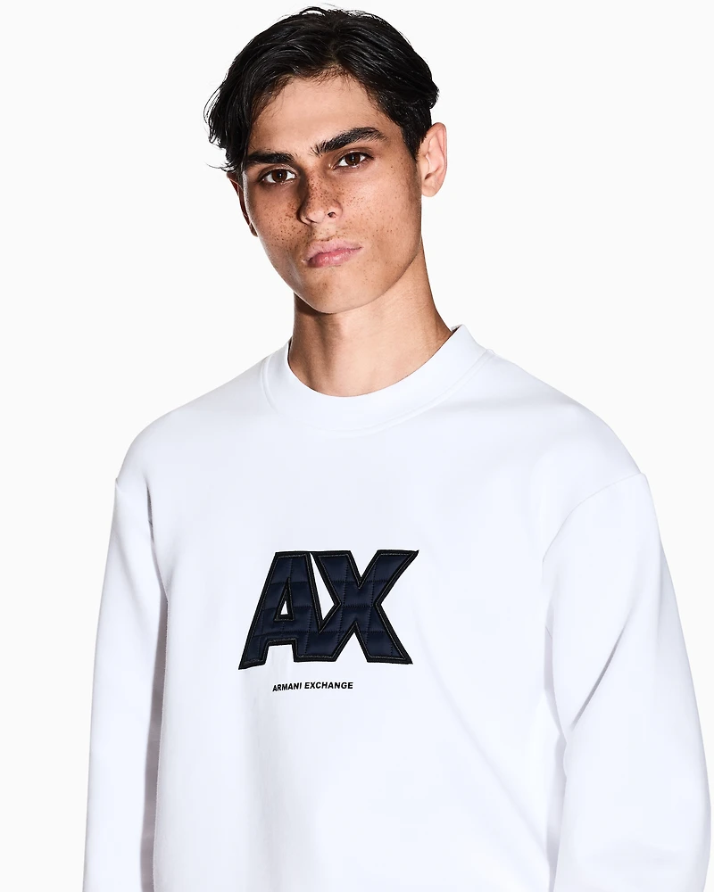 Armani Exchange - Sweatshirt with maxi logo, Man, White, Size: