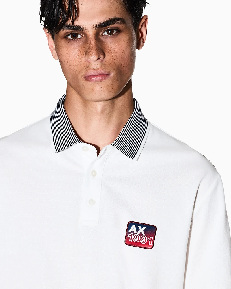 Armani Exchange - Regular fit jersey polo shirt, Man, White, Size: