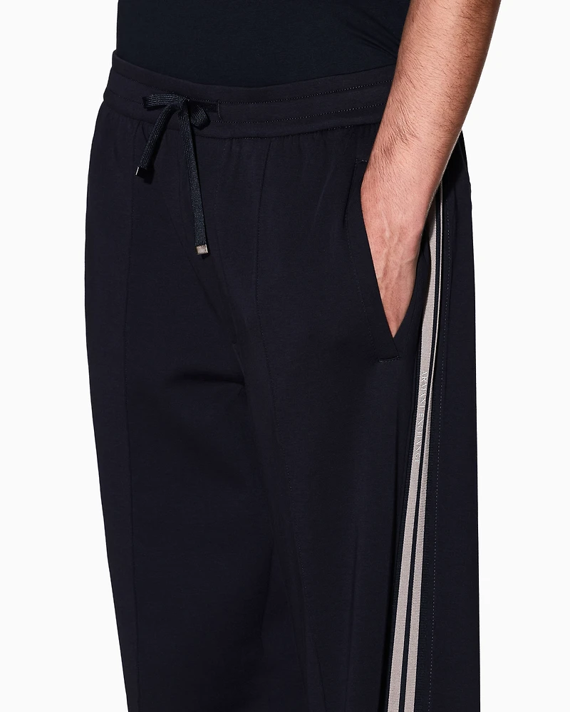 Trousers with contrasting stripes